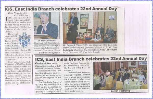 20171201 - East India - Annual day writeup in Shipping times
